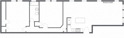 Floor plan for 2 beds, 1 bath, 1120 sqft
